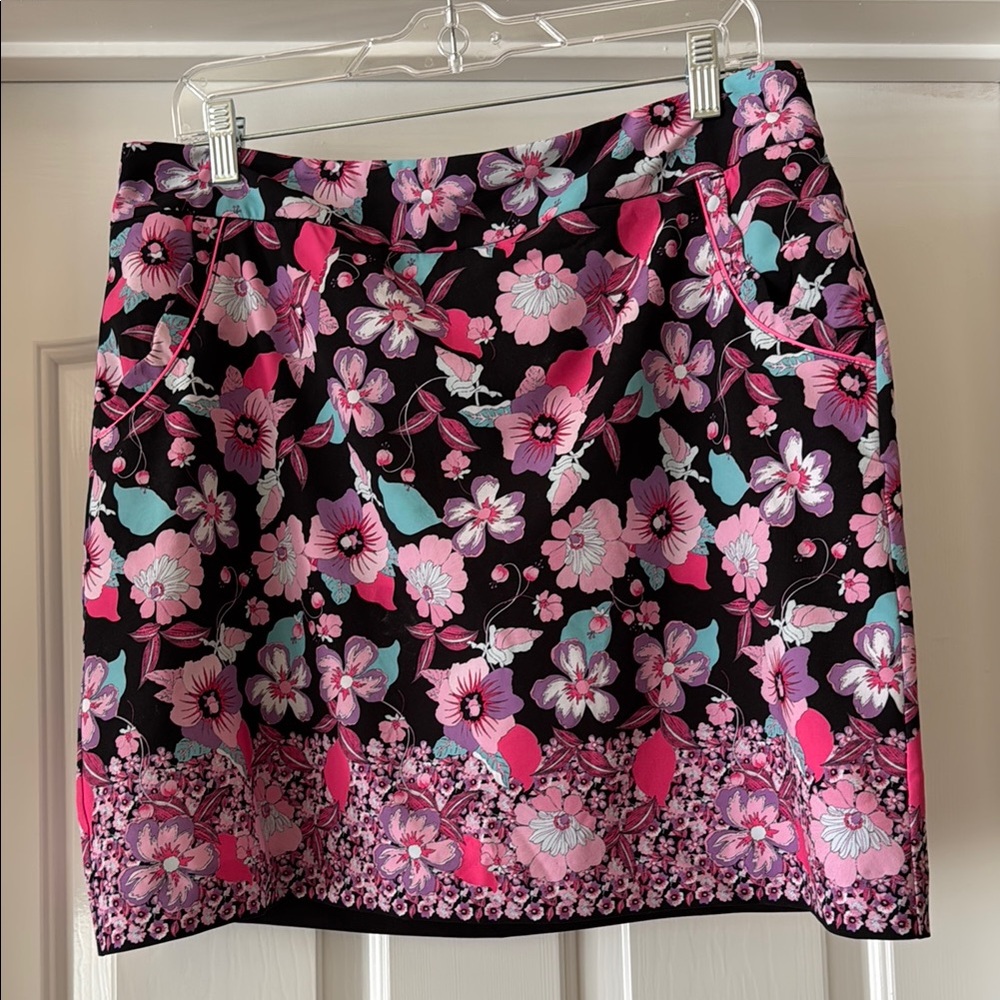 Floral Black and Pink Women's Skirt